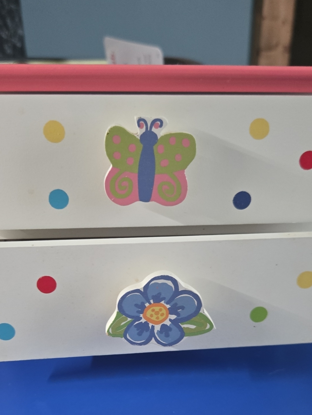 Unbranded Kids Pink & White Butterfly Drawer Organizer
